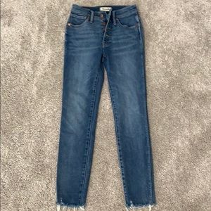 Madewell 10” High Rise Skinny, 5-button, Size 25